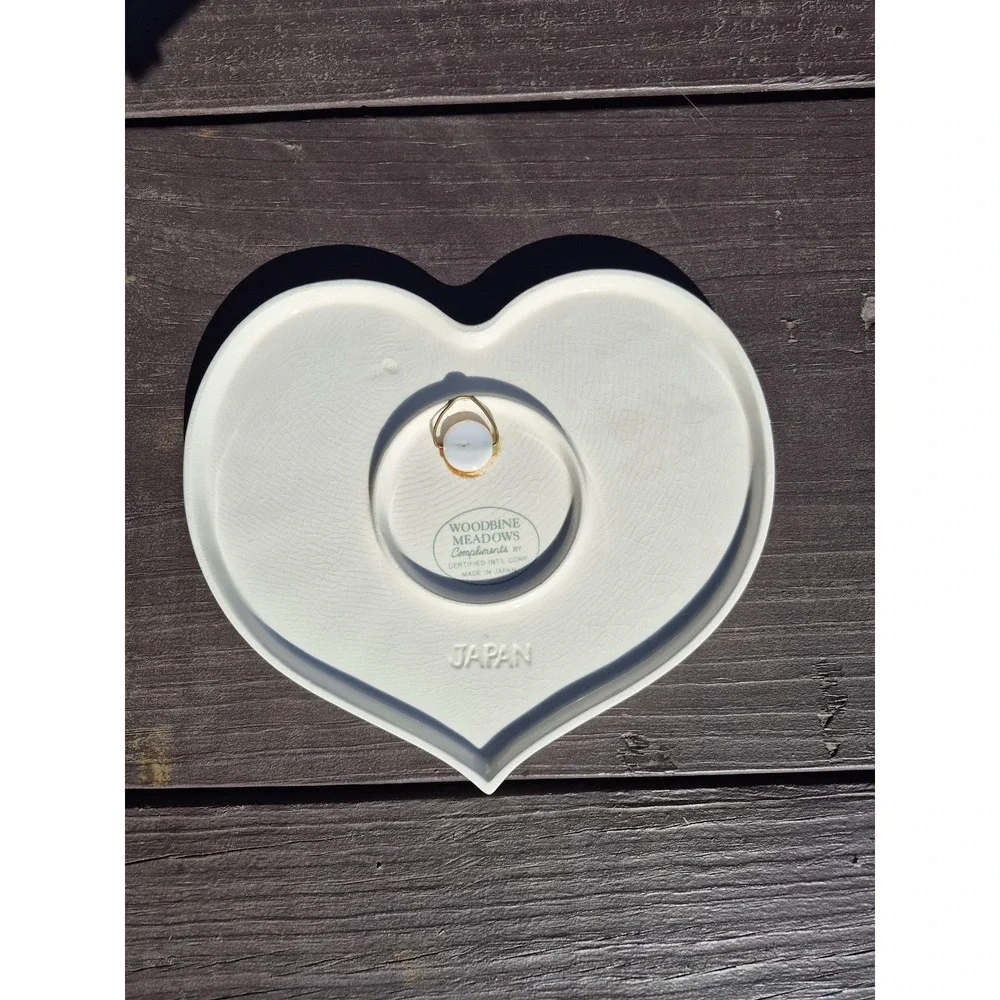 Vintage Woodbine Meadows Chives Heart Wall Plate Made in Japan Cottagecore Farm